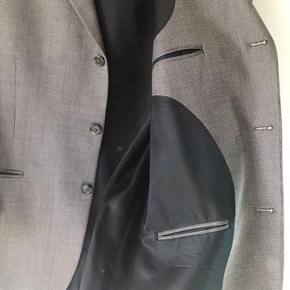 Vintage Jones New York brown sport tweed jacket silk wool men size 42short‎